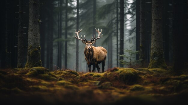 Vue du cerf sauvage