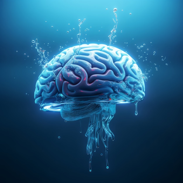 Vue du cerveau sous l’eau