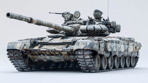Vue du char armé utilisé au combat et en temps de guerre