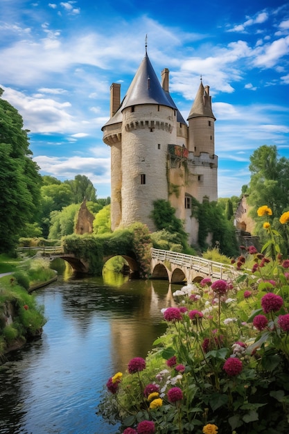 Vue du château avec paysage naturel