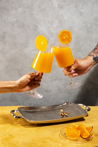 Vue du cocktail daiquiri à l'orange
