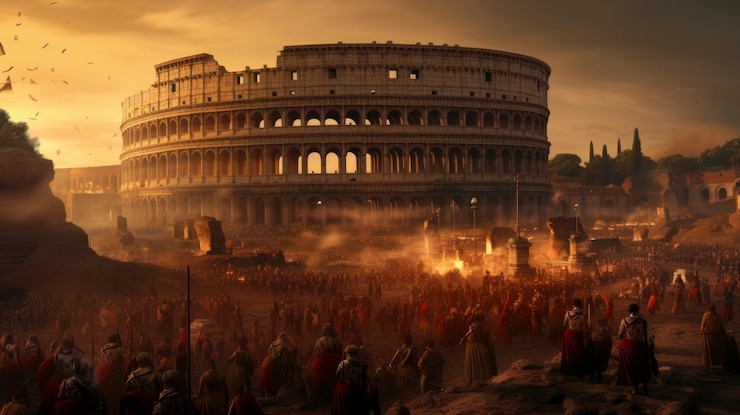 Photo gratuit vue du colosseum de l'ancien empire romain