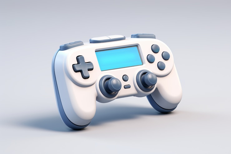 Photo gratuit vue du contrôleur de jeu vidéo 3d