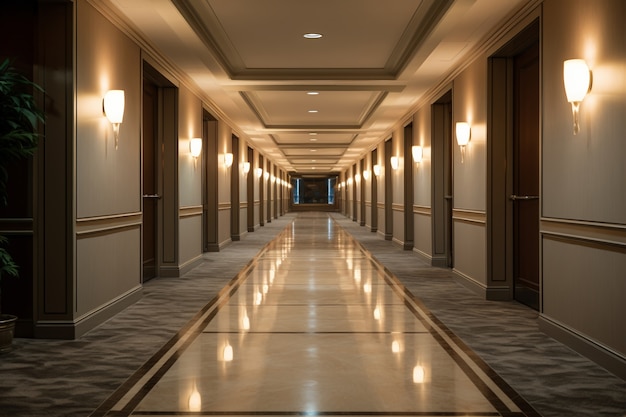 Vue du couloir de l'hôtel de luxe