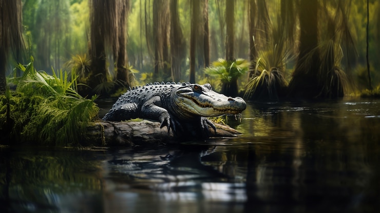 Photo gratuit vue du crocodile sauvage