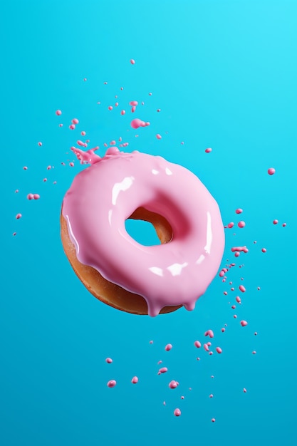 Photo gratuite vue du délicieux donut glacé