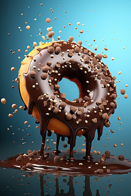 Photo gratuite vue du délicieux donut glacé