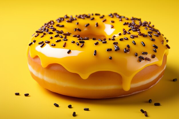 Vue du délicieux donut glacé