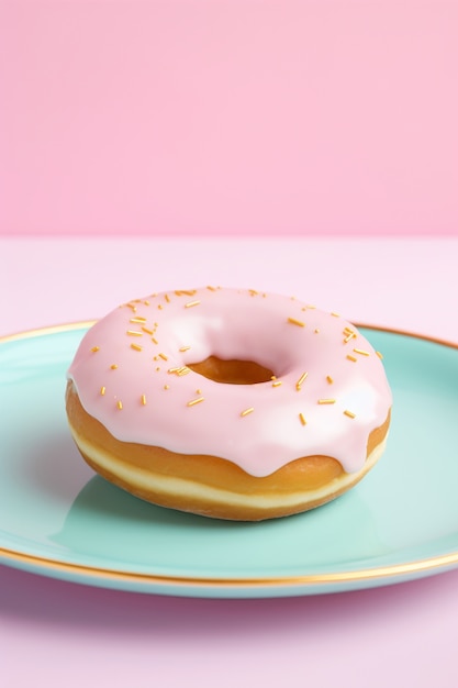 Vue du délicieux donut glacé