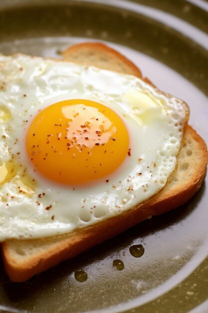 Vue du délicieux toast aux œufs