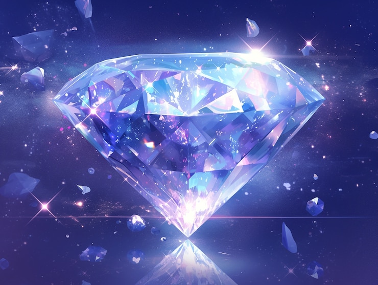 Photo gratuit vue du diamant de dessin animé brillant