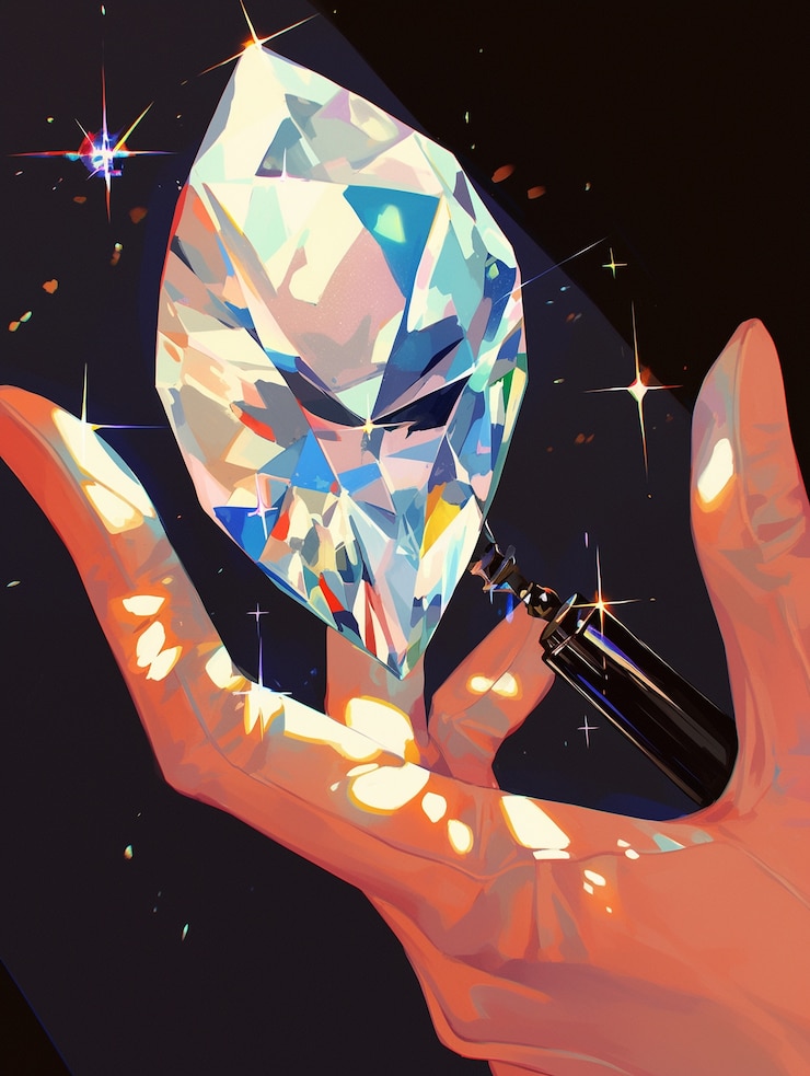Photo gratuit vue du diamant de dessin animé brillant