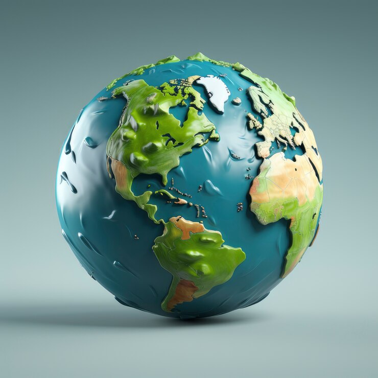 Photo gratuit vue du globe terrestre graphique 3d