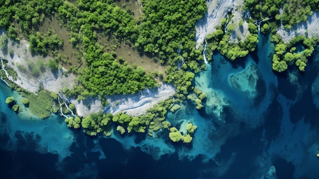 Photo gratuite vue du haut du magnifique paysage naturel