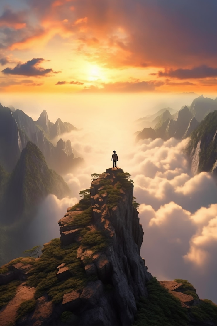 Photo gratuit vue du haut de la montagne