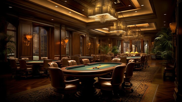 Photo gratuit vue du jeu et de la table de jeu dans un casino