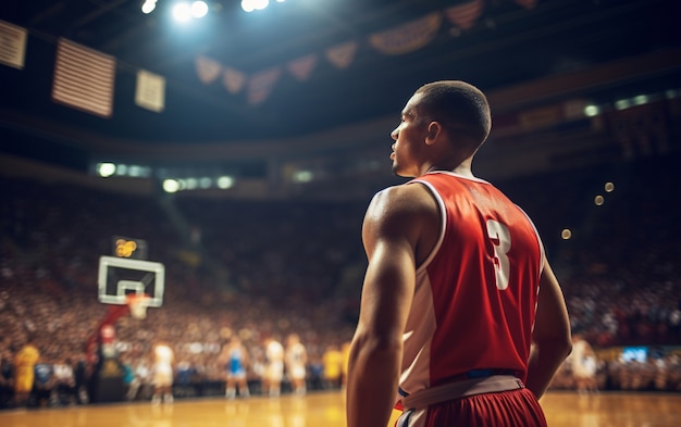 Vue du joueur de basket-ball masculin