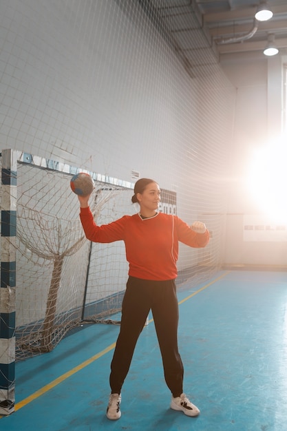 Vue du joueur de handball