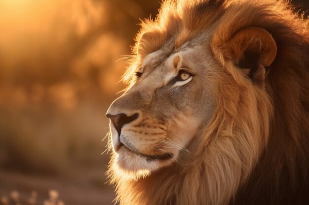 Vue du lion à l'état sauvage