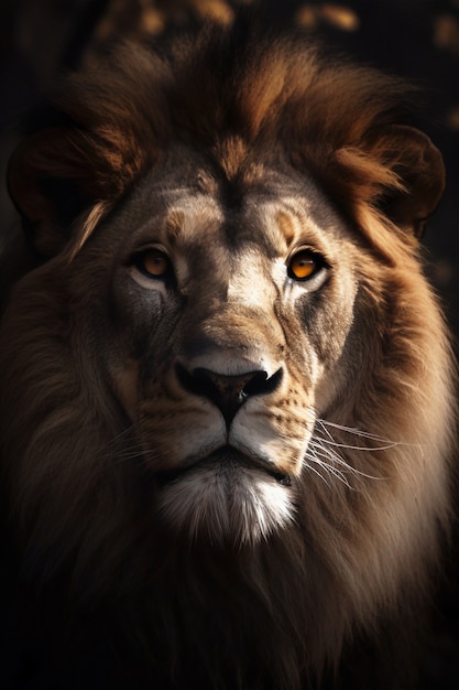 Vue du lion à l'état sauvage