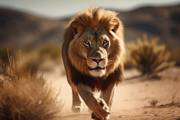 Vue du lion sauvage dans la nature