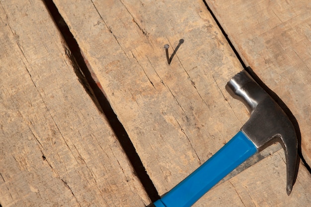 Photo gratuite vue du marteau pour la construction