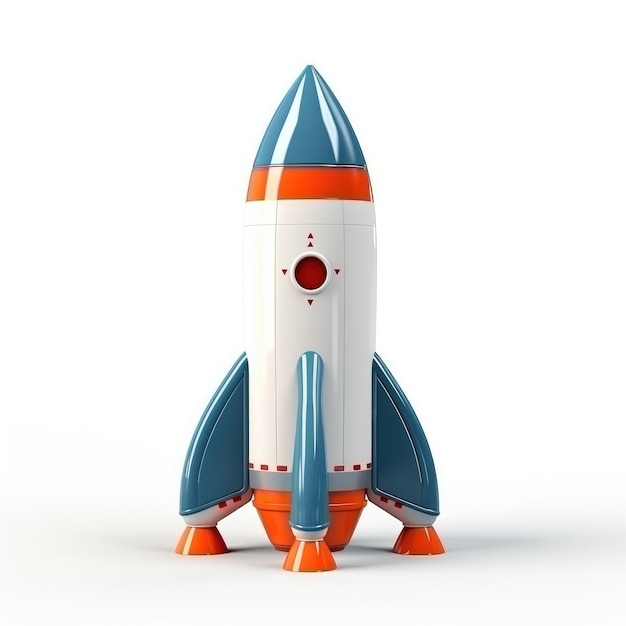 Vue du modèle de fusée spatiale 3D