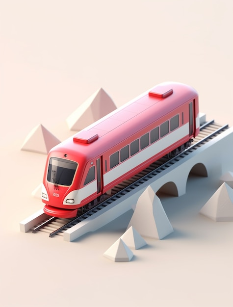 Photo gratuite vue du modèle de train moderne 3d