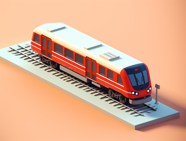 Vue du modèle de train moderne 3D