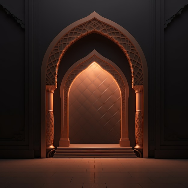 Vue du motif de l'arc islamique en 3D