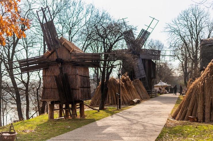 Photo gratuit vue du musée du village de bucarest roumanie