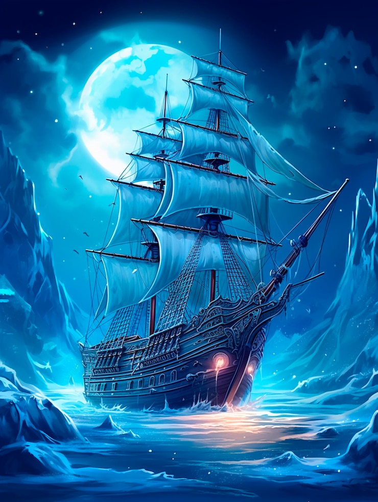 Photo gratuit vue du navire pirate fantastique