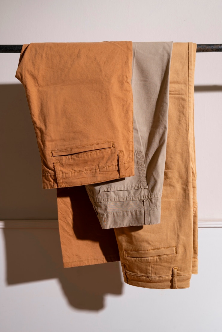 Photo gratuit vue du pantalon de couleur beige