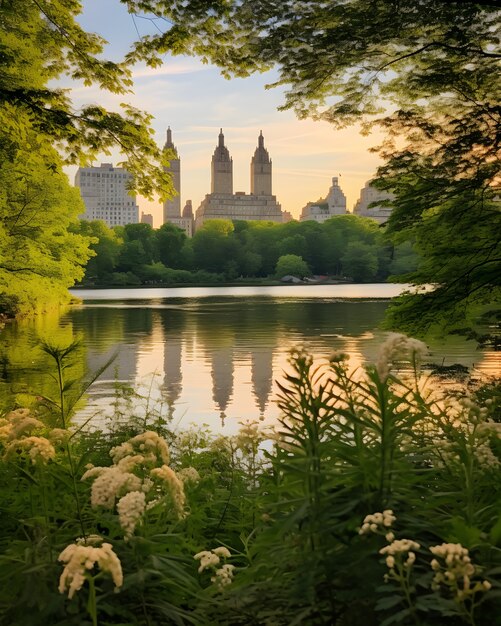 Vue du parc central de la ville de New York