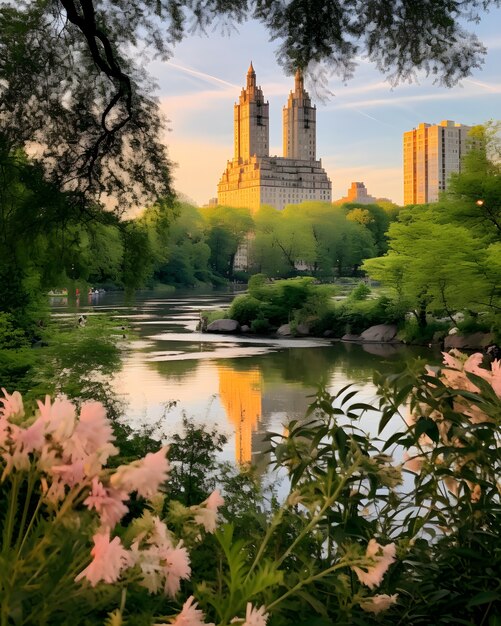 Vue du parc central de la ville de New York