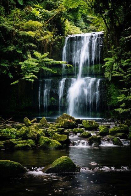 Vue du paysage naturel de la cascade