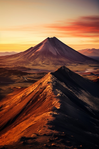 Vue du paysage naturel avec des montagnes