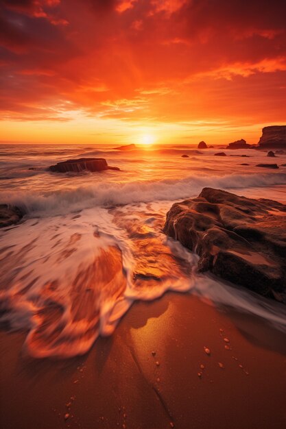 Vue du paysage naturel de la plage