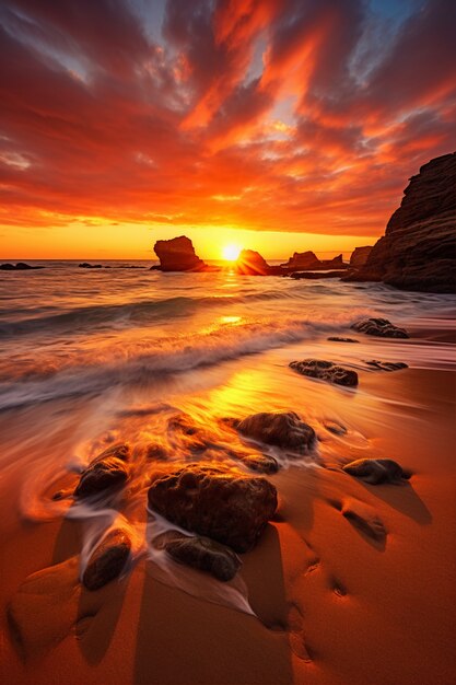 Vue du paysage naturel de la plage