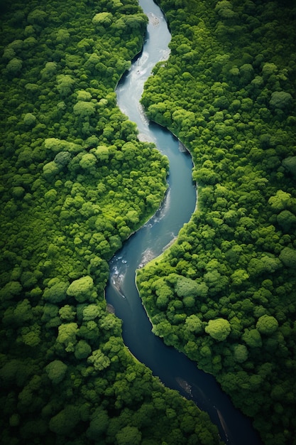 Vue du paysage naturel avec la rivière
