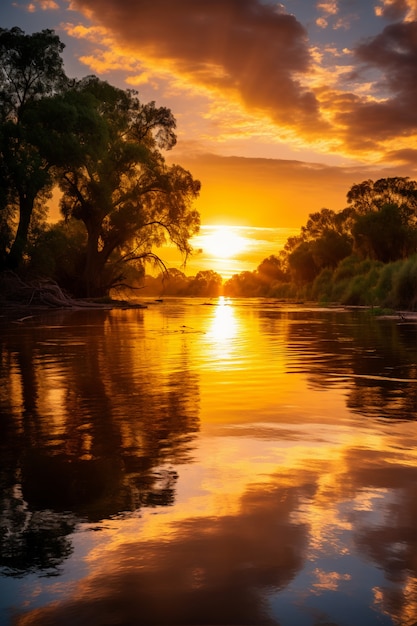 Vue du paysage naturel avec la rivière