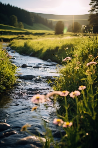 Photo gratuite vue du paysage naturel avec la rivière