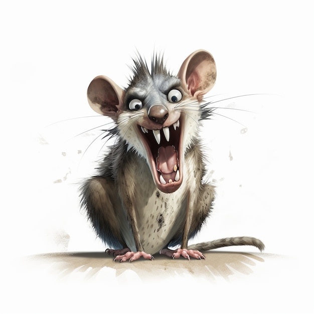 Vue du personnage de dessin animé possum