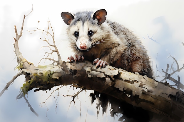 Photo gratuite vue du personnage de dessin animé possum