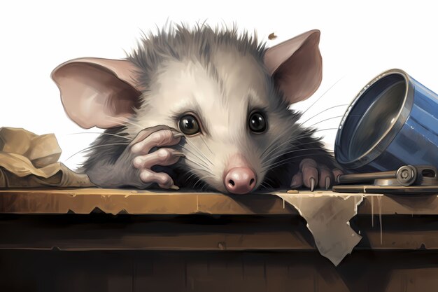 Vue du personnage de dessin animé possum