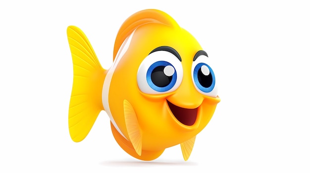 Photo gratuite vue du poisson de dessin animé 3d