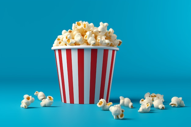 Vue du pop-corn de cinéma 3D