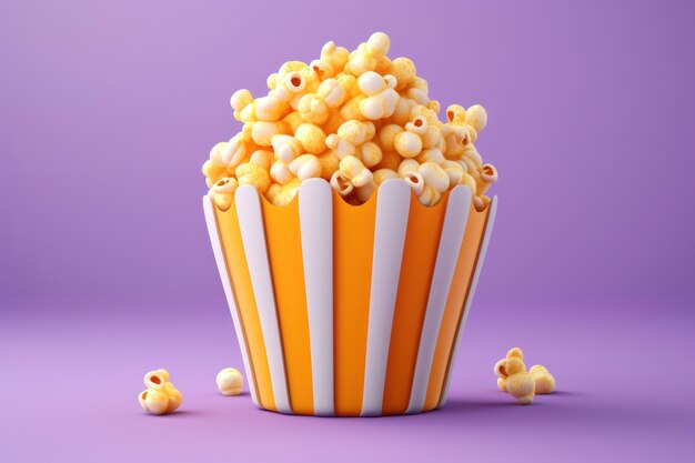 Photo gratuite vue du pop-corn de cinéma 3d