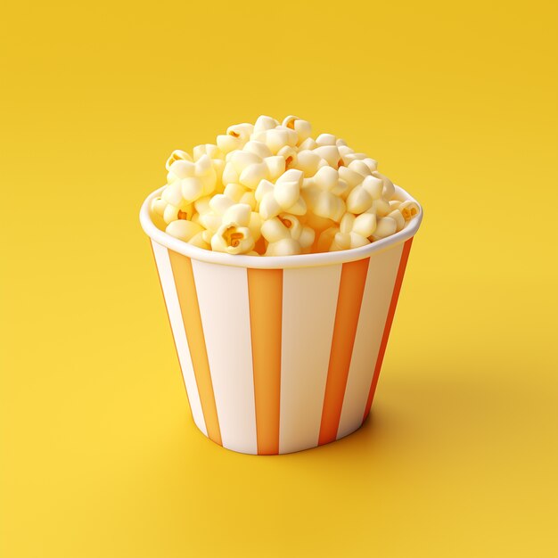 Vue du pop-corn de cinéma 3D