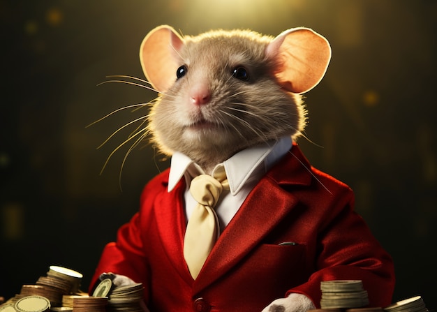Vue du rat homme d'affaires